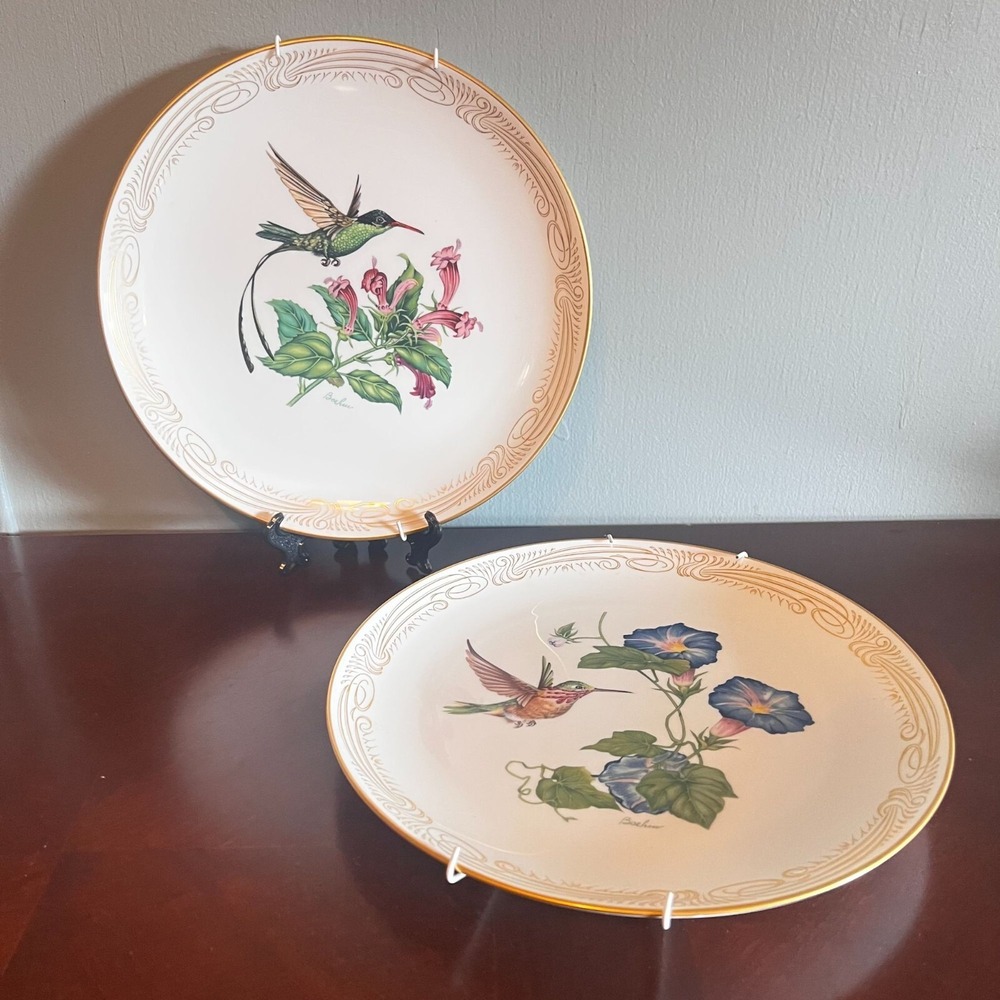 vintage Edward Marshall Boehm Hummingbird Plate Collection Calliope & polytmus